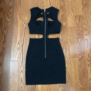 Black cut out mini dress